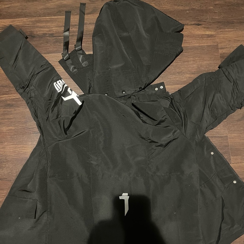 Black Hooded Jacket with Logo
